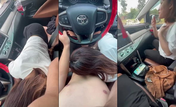 Đang lái xe em kéo quần anh ra bú mút chỉnh cần số